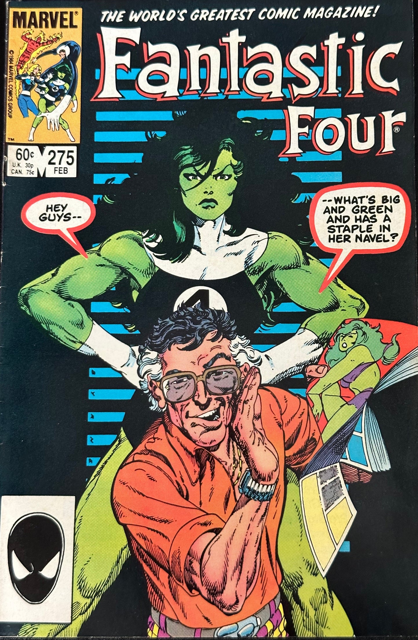 Cover art of Fantastic Four #275 - The Naked Truth, February 1984, featuring She-Hulk