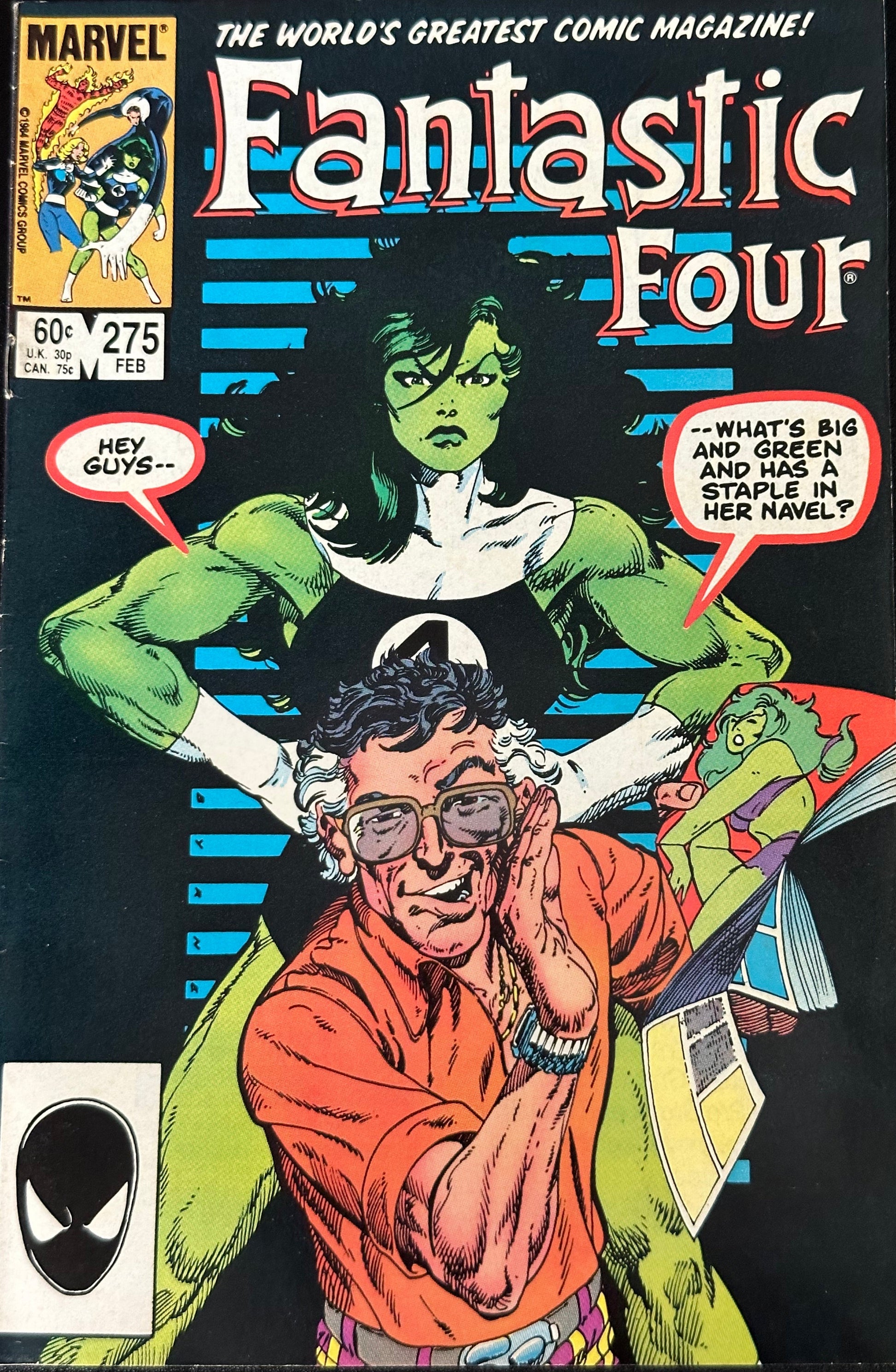 Cover art of Fantastic Four #275 - The Naked Truth, February 1984, featuring She-Hulk
