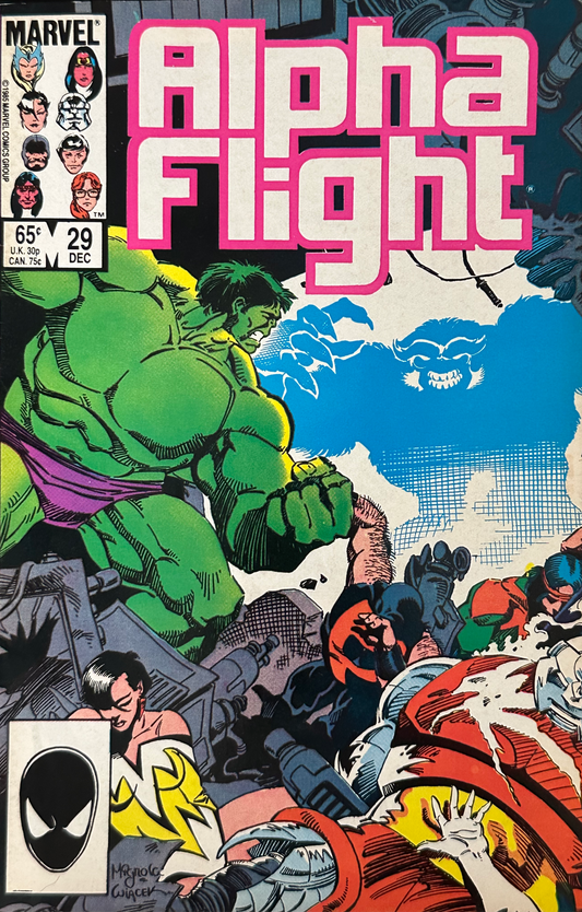 Alpha Flight #29 (1985) – Marvel Comics – Hulk Appearance – Mike Mignola Art